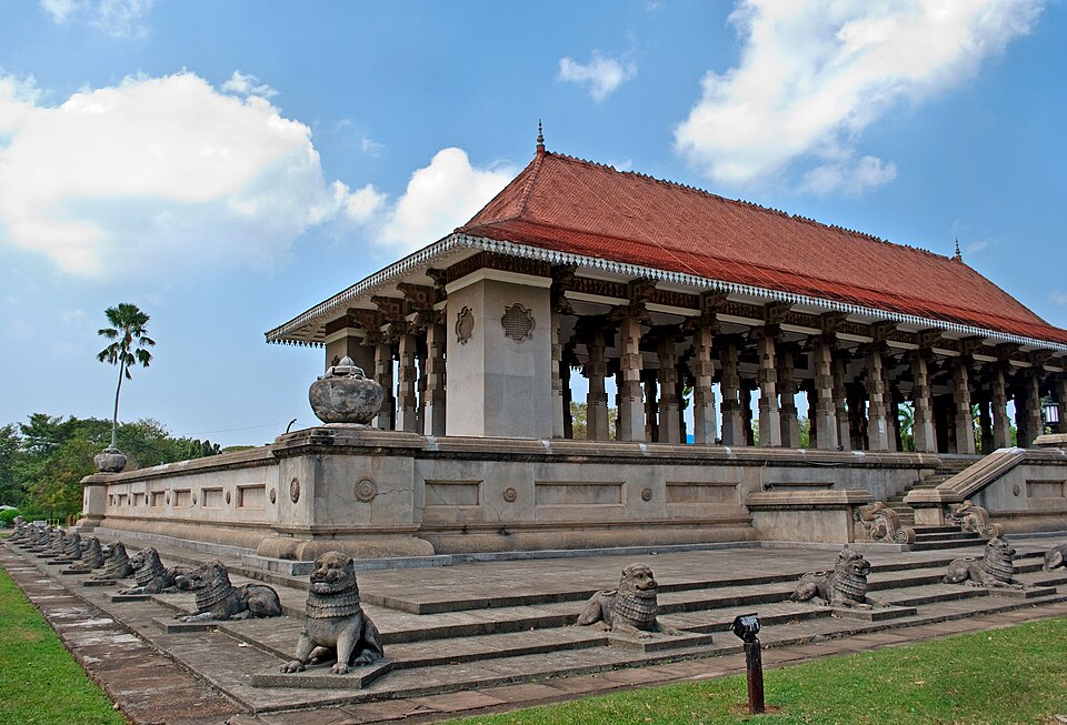 Independence Memorial Hall and its stone columns in Colombo