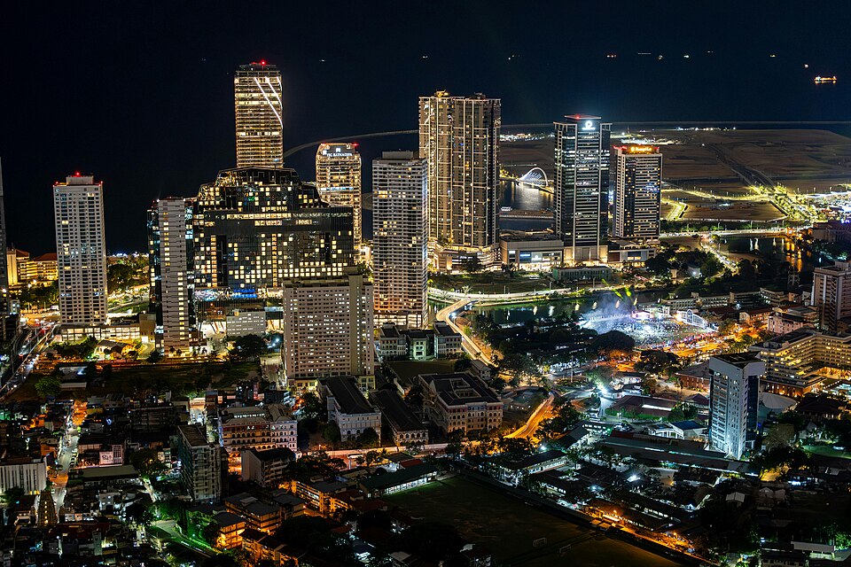 Wide view of Colombo's skyline from the Lotus Tower