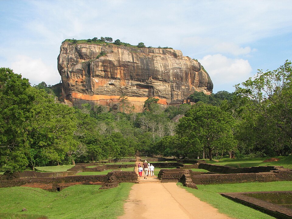 Sigiriya rock fortress rising above the surrounding forest